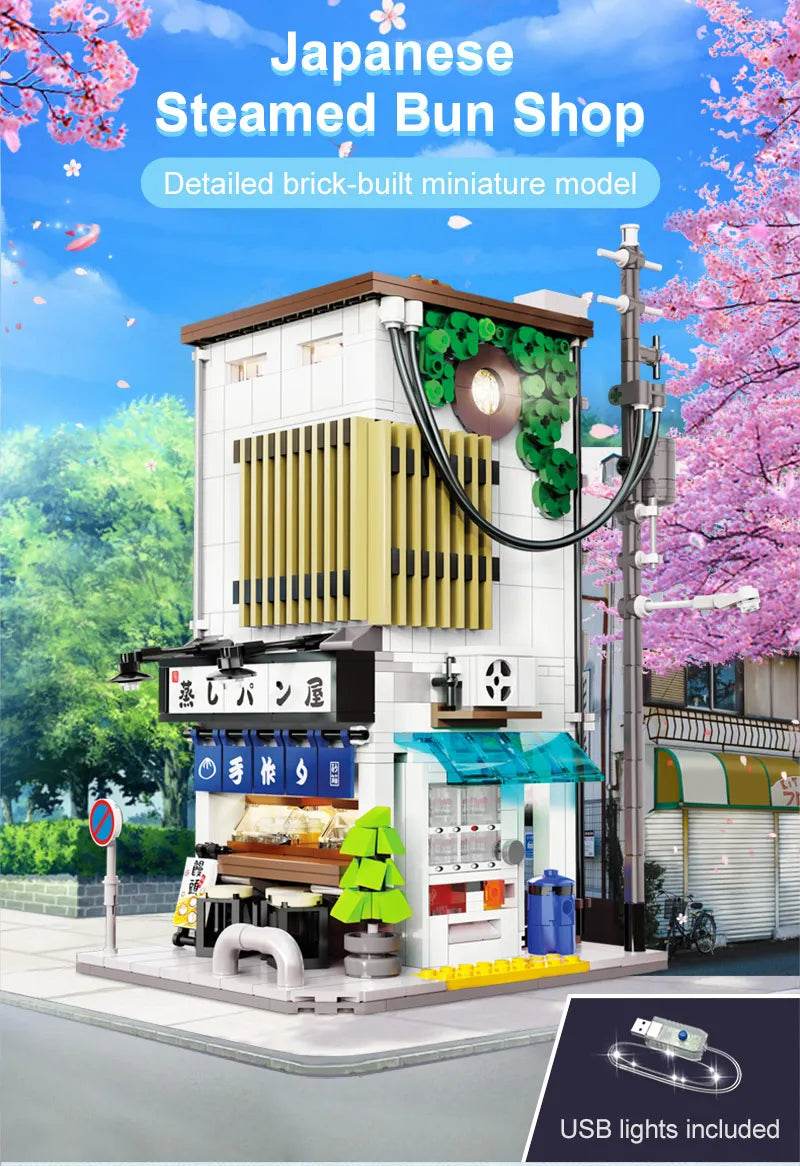 1108Pcs Japanese Steamed Bun House Building Blocks Kids Gifts - ToylandEU