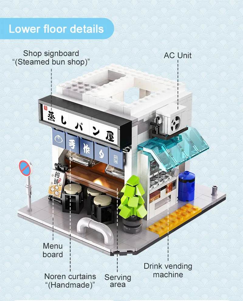 1108Pcs Japanese Steamed Bun House Building Blocks Kids Gifts - ToylandEU