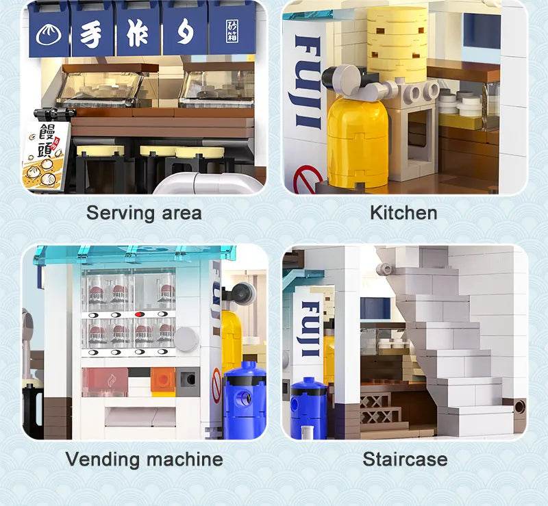 1108Pcs Japanese Steamed Bun House Building Blocks Kids Gifts - ToylandEU