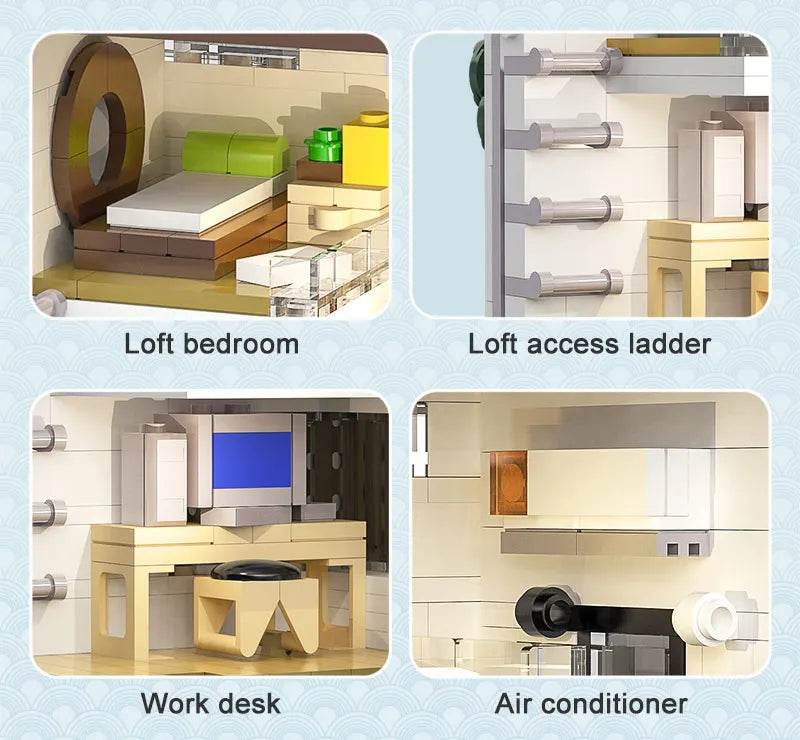 1108Pcs Japanese Steamed Bun House Building Blocks Kids Gifts - ToylandEU