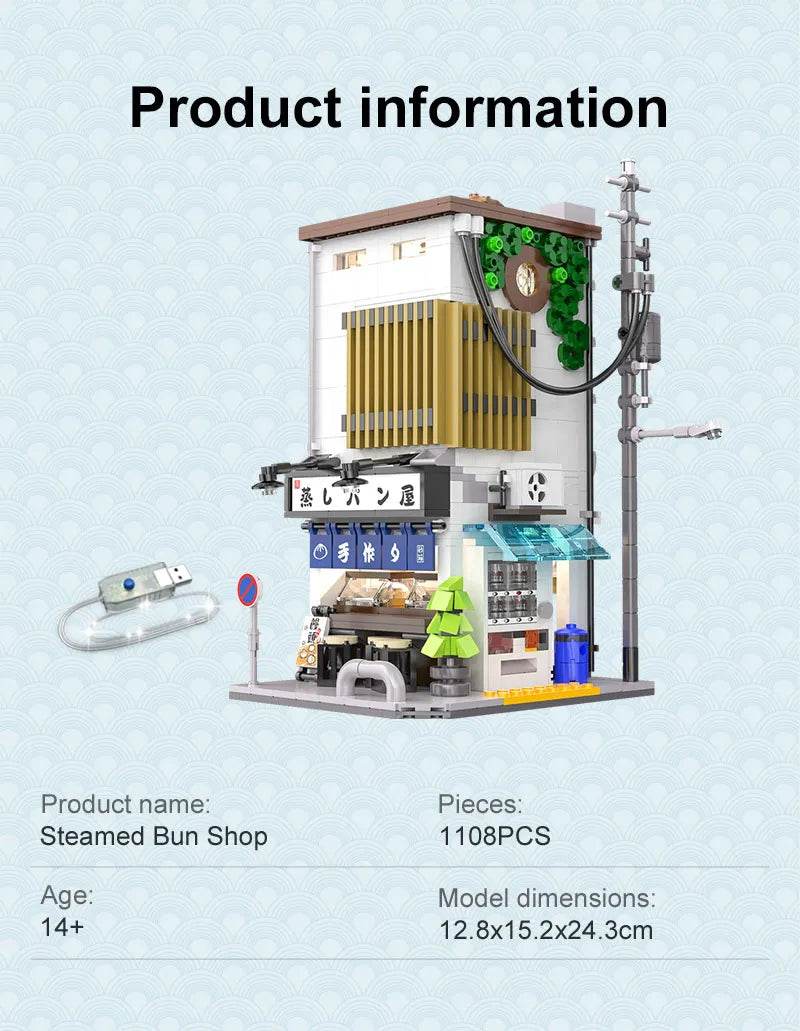 1108Pcs Japanese Steamed Bun House Building Blocks Kids Gifts - ToylandEU