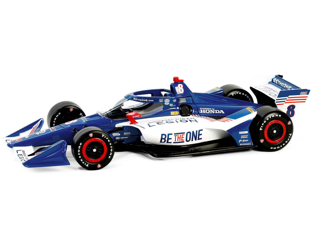 Dallara IndyCar #8 Linus Lundqvist | 1/18 Diecast Model Car | Greenlight | The American Legion Series