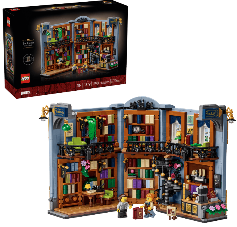 LEGO® Icons Bookstore Book Nook Building Set | 1690 Pieces | Ages 18+