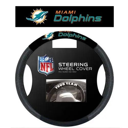Miami Dolphins Steering Wheel Cover Mesh Style CO