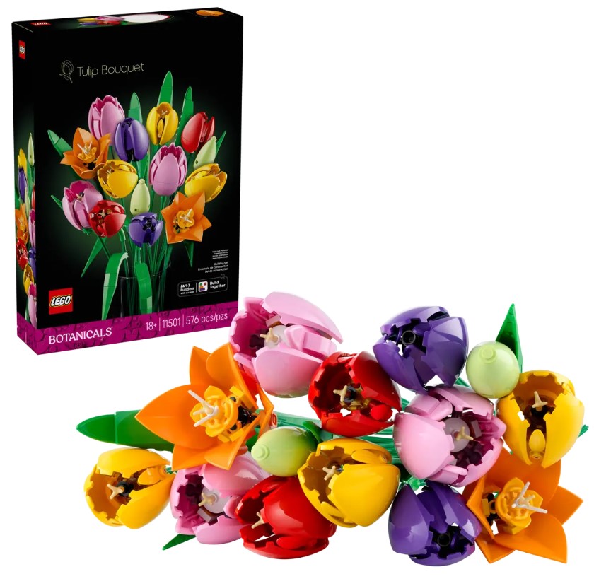LEGO® Botanicals Tulip Bouquet | 576 Pieces | Ages 18 Plus | Flower Decor