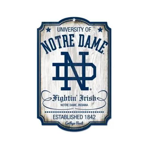 Notre Dame Fighting Irish Sign 11x17 Wood Vintage