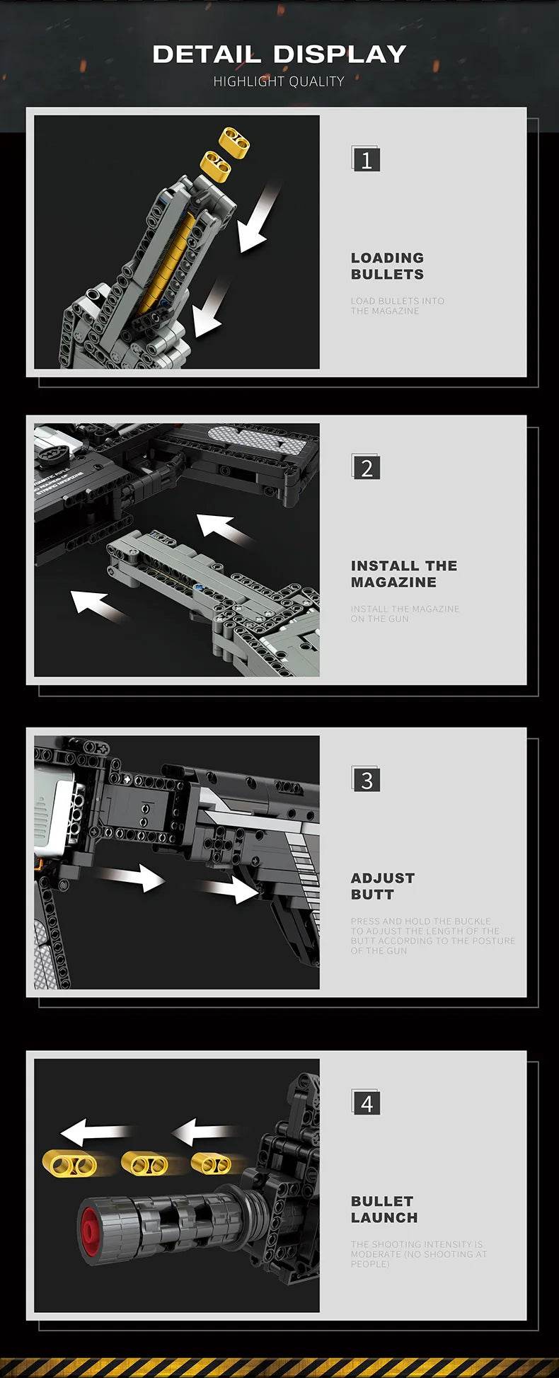 1188PCS M416 Rifle Building Block Model Gun Puzzle Toy Gift - ToylandEU