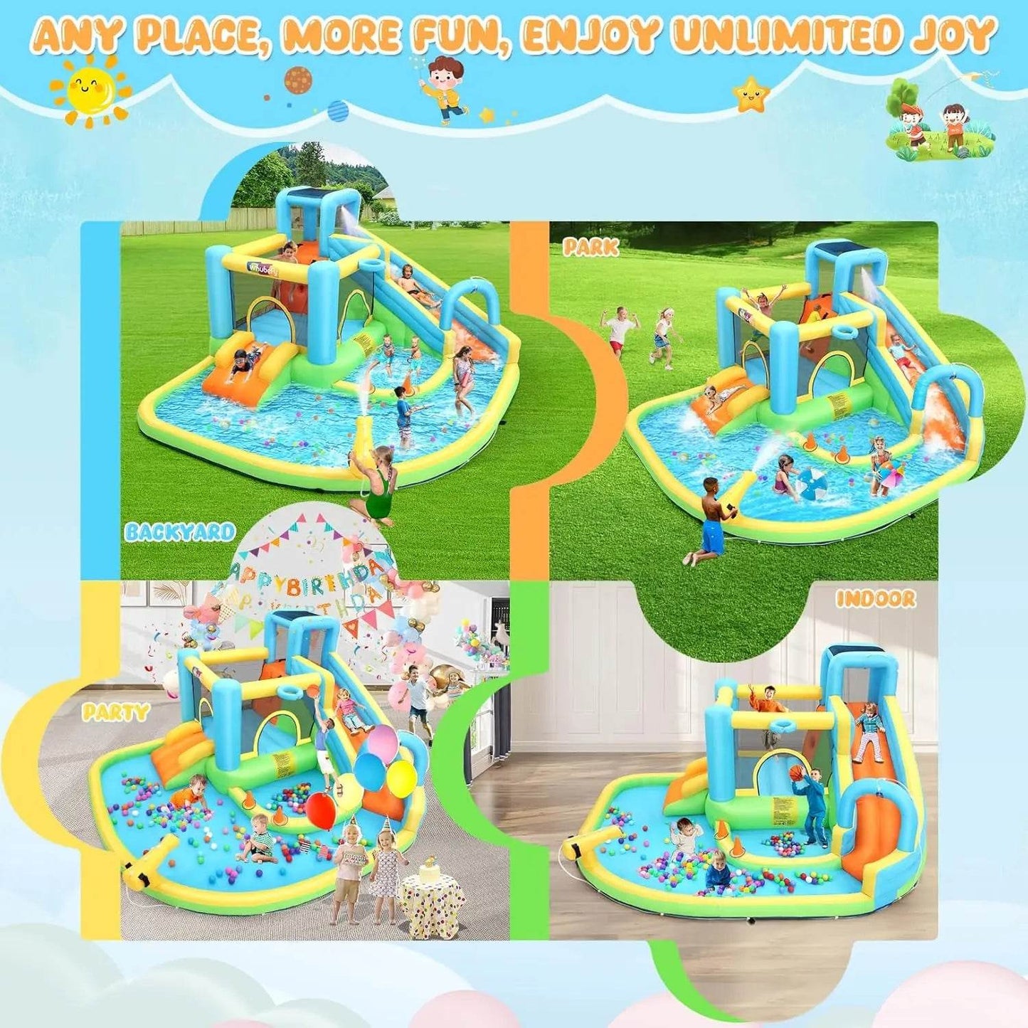 12.8x12Ft Large Bounce House for Big Kids 3-12 Fun - ToylandEU