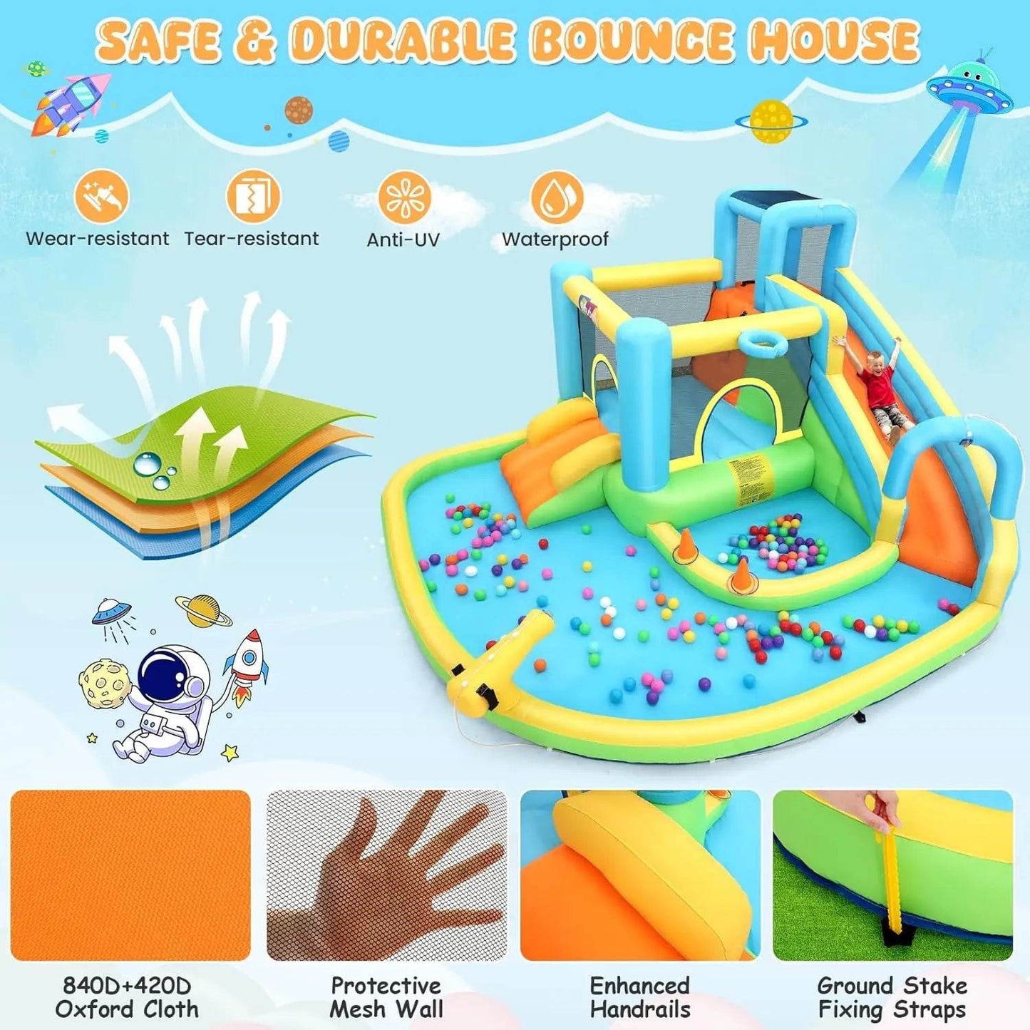 12.8x12Ft Large Bounce House for Big Kids 3-12 Fun - ToylandEU