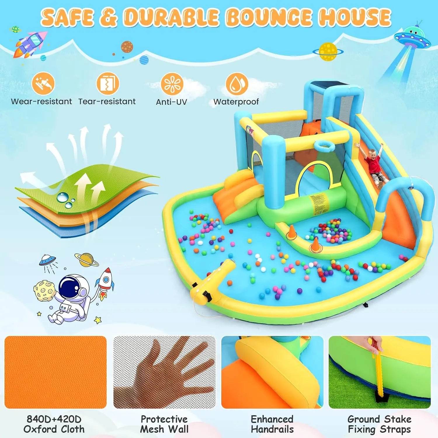 12.8x12Ft Large Bounce House for Big Kids 3-12 Fun - ToylandEU
