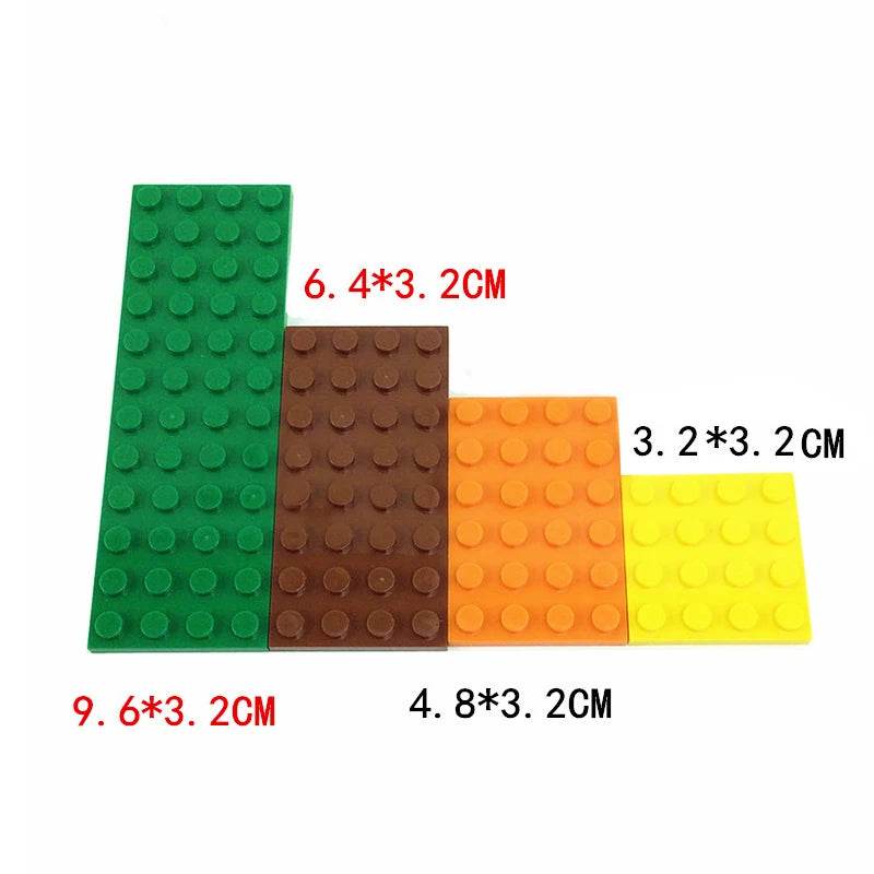 12-Color Variety Pack of 15 DIY 4x8 Dotted Thin Building Blocks for Creative Construction - ToylandEU