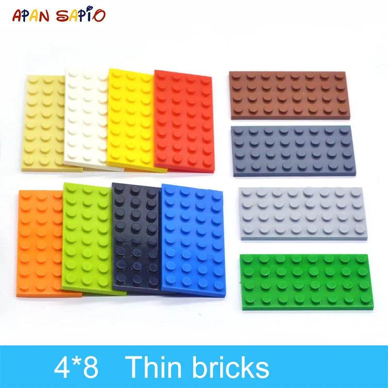 12-Color Variety Pack of 15 DIY 4x8 Dotted Thin Building Blocks for Creative Construction - ToylandEU