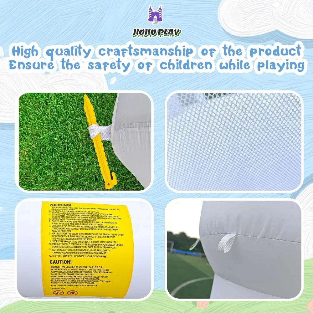 12 FT Oxford White Inflatable Bounce House with Water Slide - ToylandEU