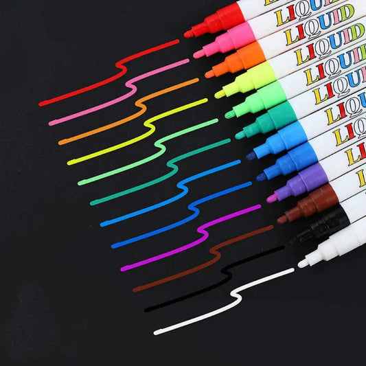 12pcs Neon Color Liquid Chalk Makers For Blackboard, Chalkboard Signs, Glass Window, Erasable For Cars easter gift - ToylandEU
