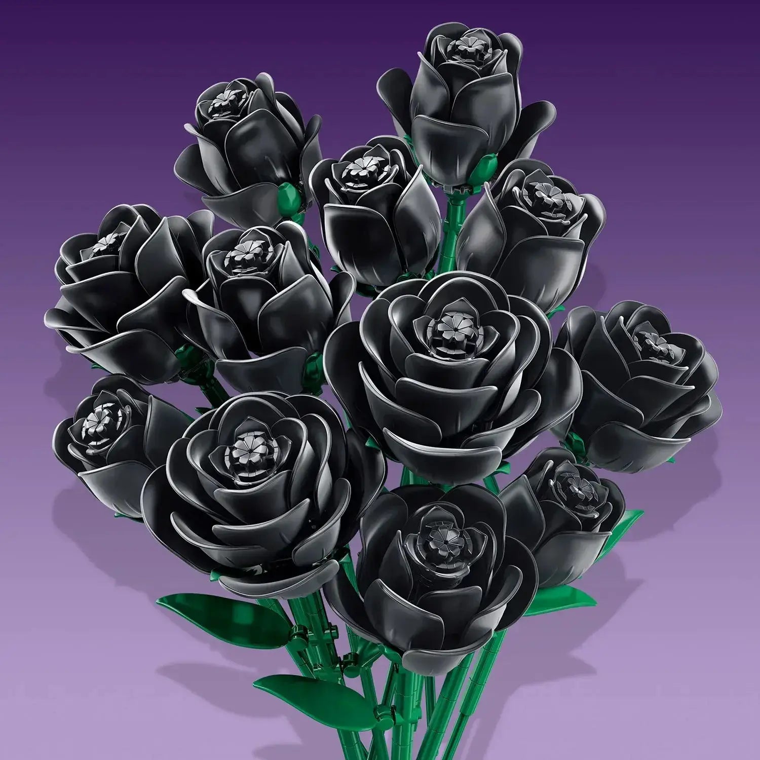 12-Piece Black Rose Building Blocks Set For Desktop Decor - ToylandEU