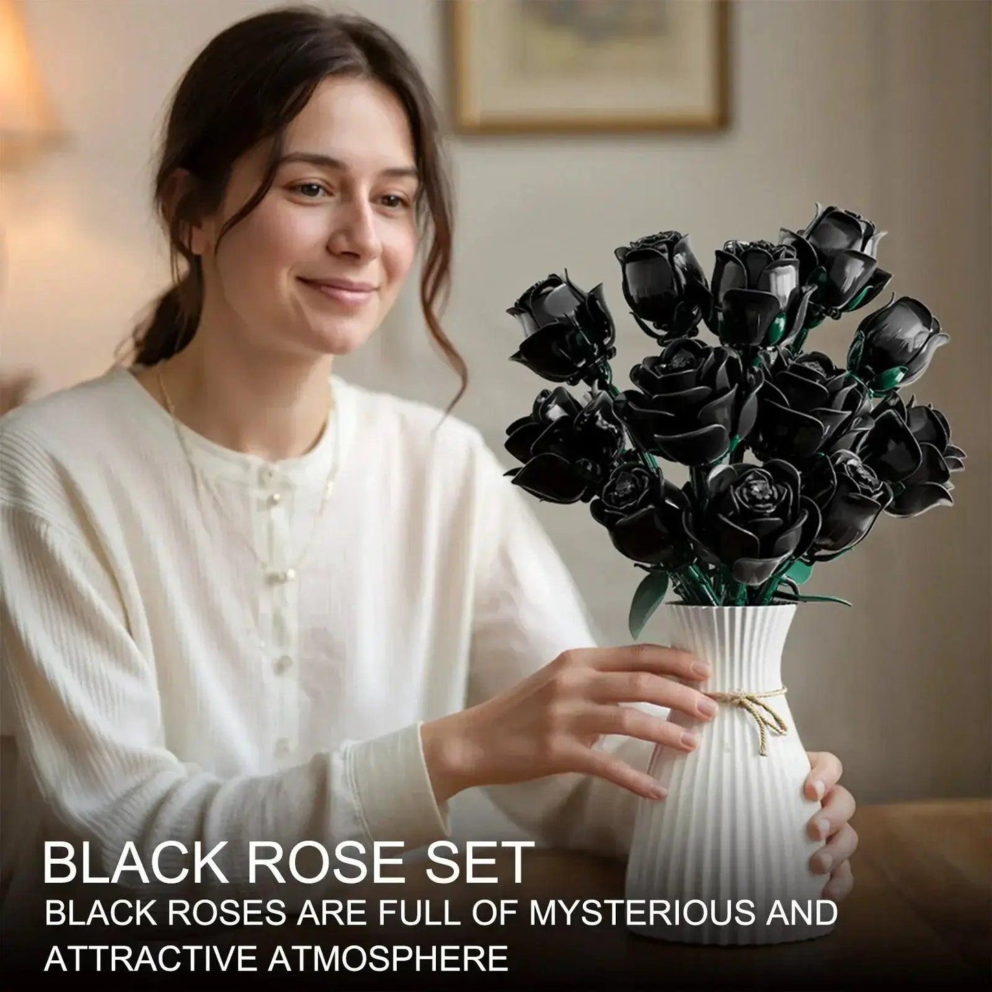  12-Piece Black Rose Building Blocks Set Lego Compatible -  ToylandEU™