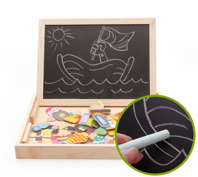 Kids Magnetic Drawing and Puzzle Board Set - Educational Wooden Learning Toy - ToylandEU