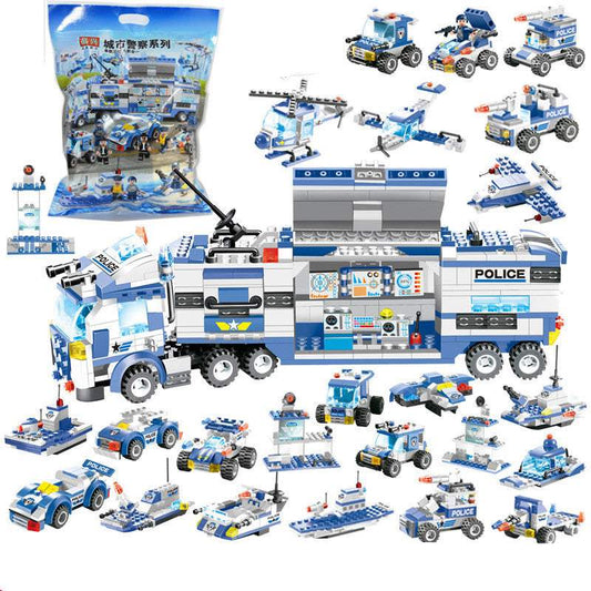 Building Blocks Set | 8 In 1 Robot Car | 762 Pieces City Police | Ages 6 Plus