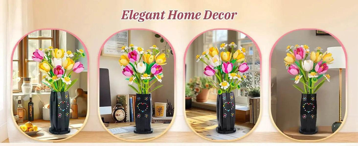  1250PCS Creative DIY Tulips Plant Bouquet Building Set Flowers -  ToylandEU™
