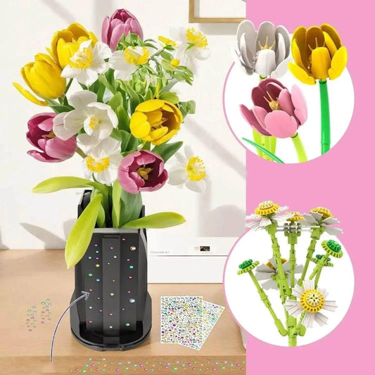 1250PCS Tulip Bouquet Building Blocks Flower Vase Model -  ToylandEU™