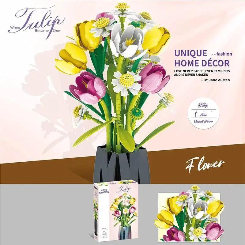  1250PCS Tulip Bouquet Building Blocks Flower Vase Model -  ToylandEU™