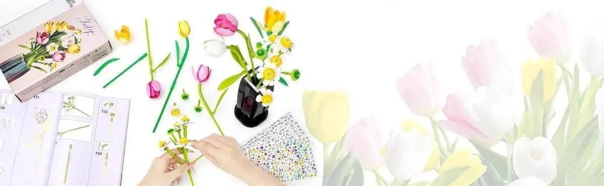  1250PCS Tulip Bouquet Building Blocks Flower Vase Model -  ToylandEU™