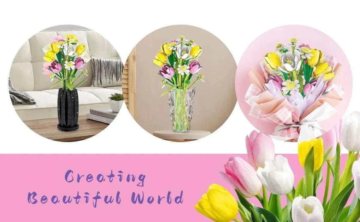  1250PCS Tulip Bouquet Building Blocks Flower Vase Model -  ToylandEU™