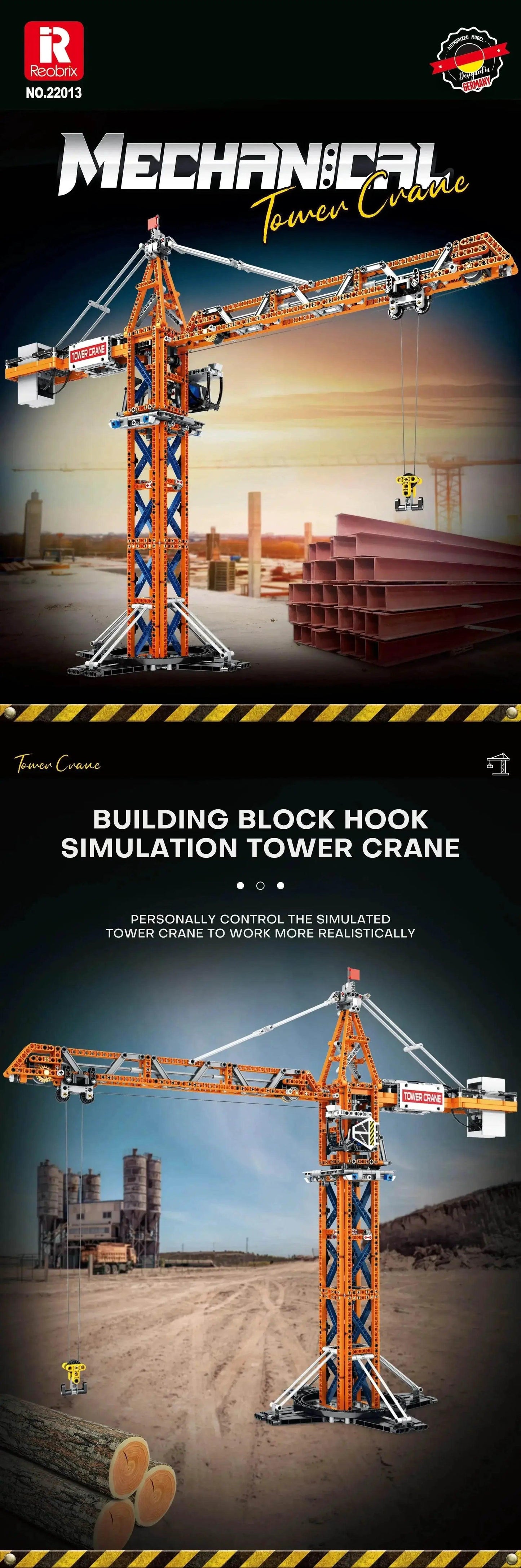  1288PCS Remote Control Tower Crane Building Blocks Toy -  ToylandEU™