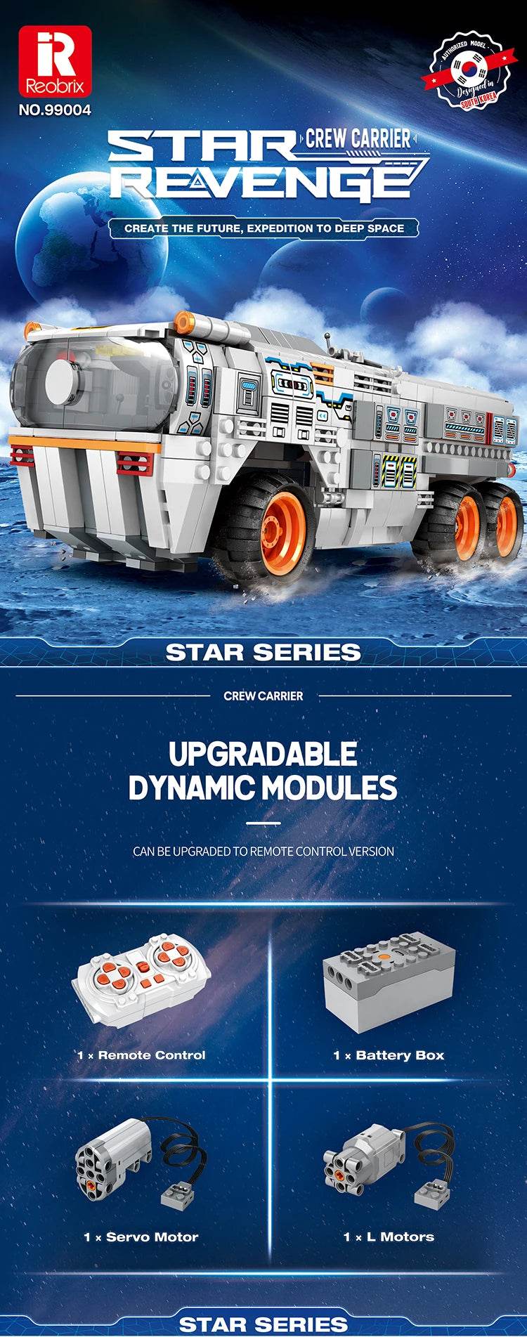 1298PCS Space Troop Carrier Building Blocks Remote Control Car - ToylandEU