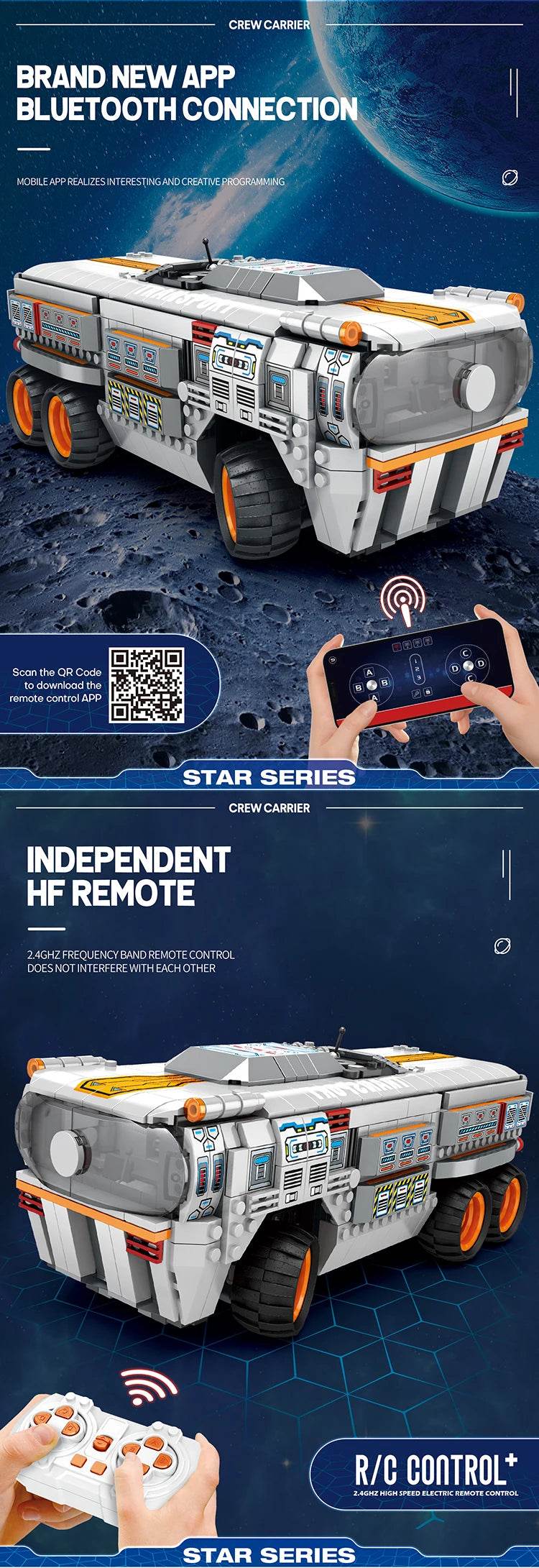 1298PCS Space Troop Carrier Building Blocks Remote Control Car - ToylandEU