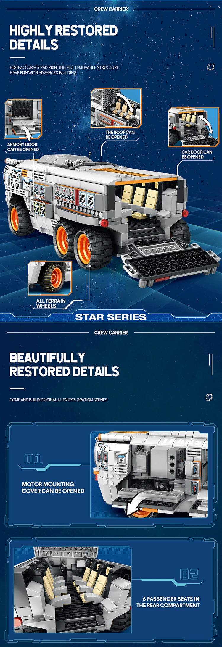 1298PCS Space Troop Carrier Building Blocks Remote Control Car - ToylandEU