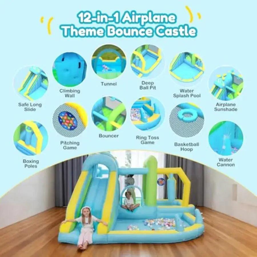  12In1 Inflatable Bounce House Water Slide Climbing Wall -  ToylandEU™