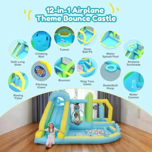  12In1 Inflatable Bounce House Water Slide Climbing Wall -  ToylandEU™