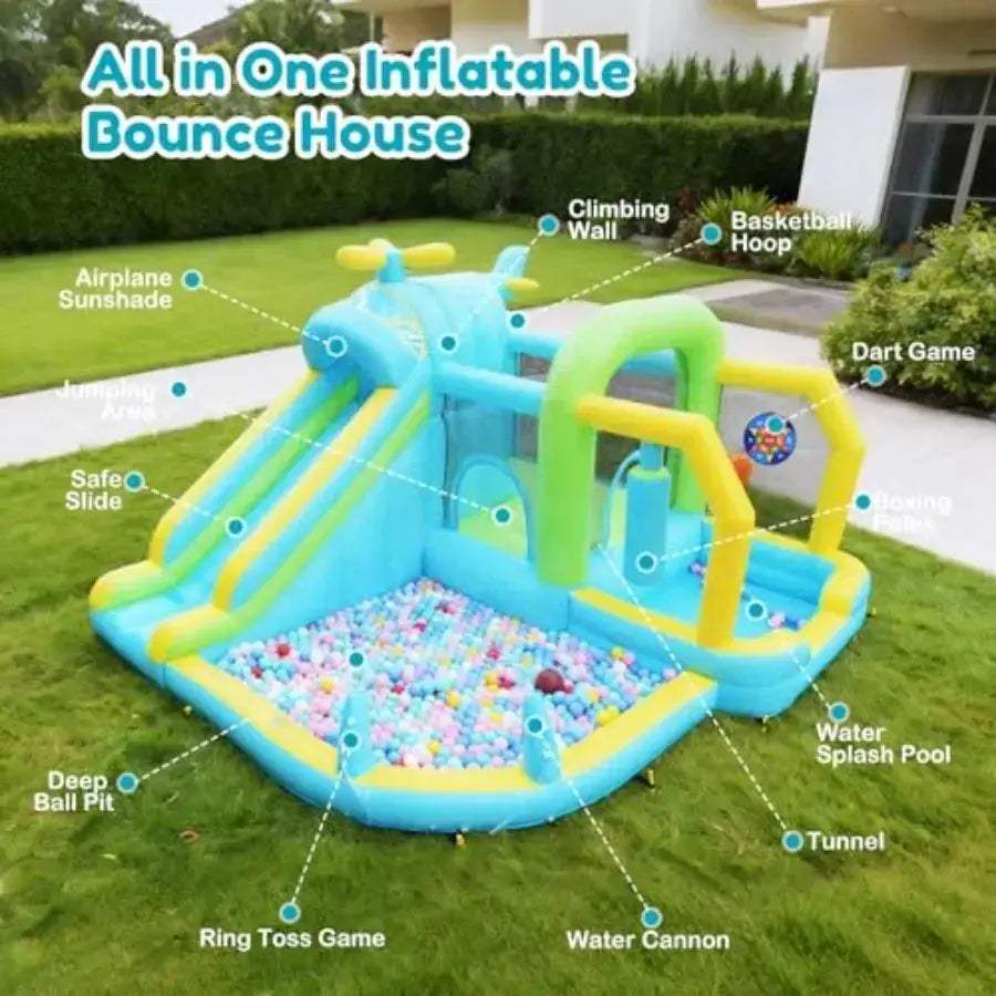 12In1 Inflatable Bounce House With Water Slide And Climbing Wall - ToylandEU