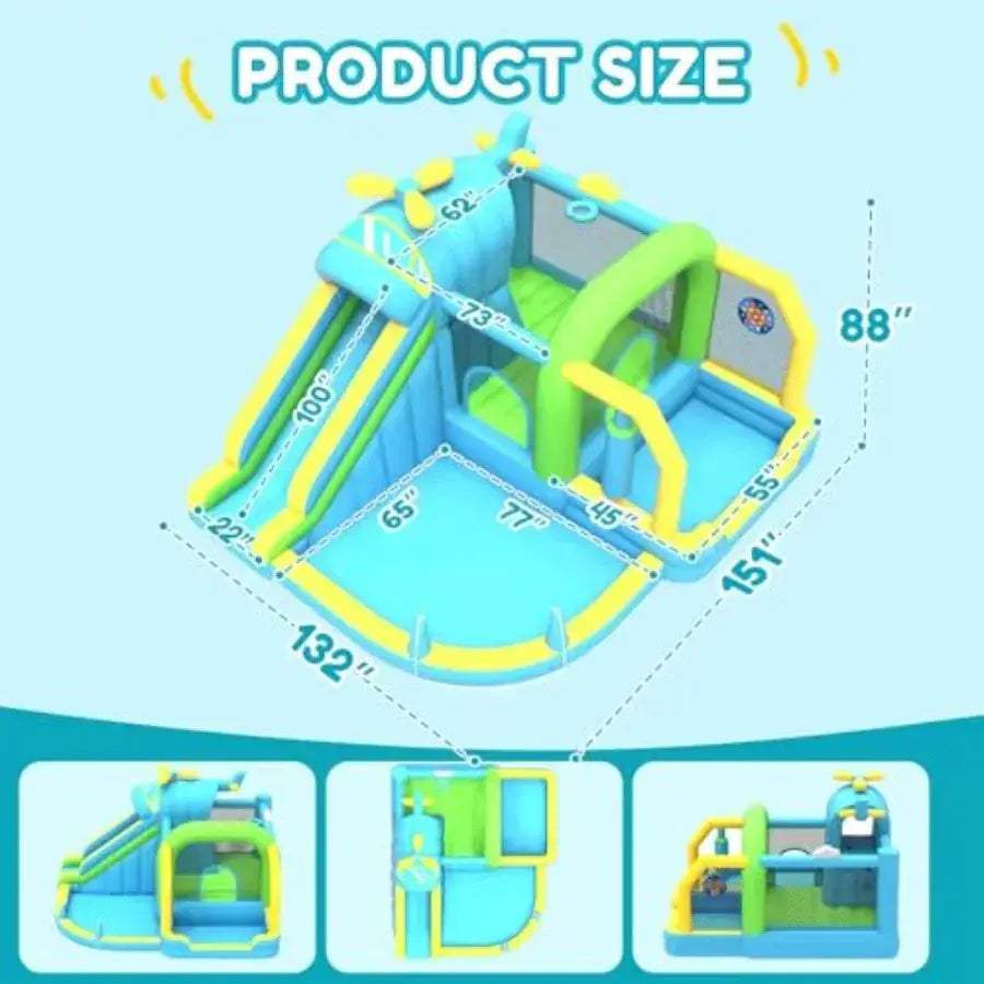 12In1 Inflatable Bounce House With Water Slide And Climbing Wall - ToylandEU