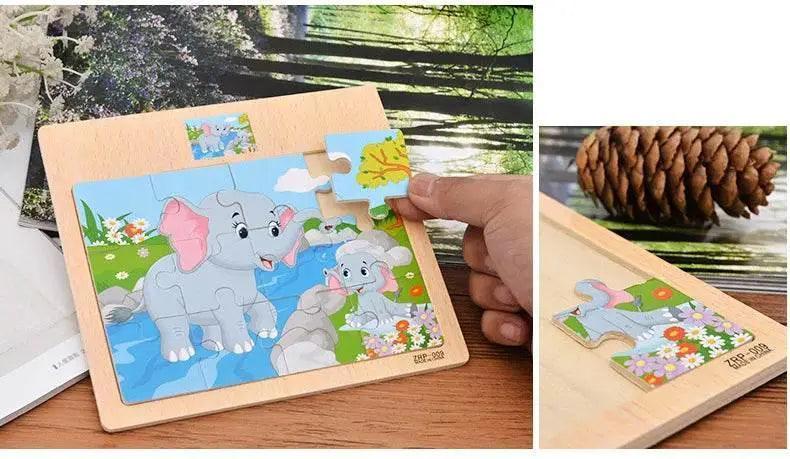  12PCS 3D Wooden Jigsaw Puzzles for Kids Animal Traffic Toys -  ToylandEU™