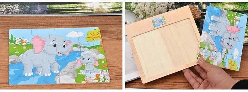  12PCS 3D Wooden Jigsaw Puzzles for Kids Animal Traffic Toys -  ToylandEU™