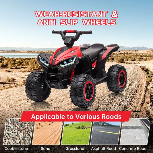 12V Kids Ride On ATV Quad Vehicle With LED Spotlight - ToylandEU
