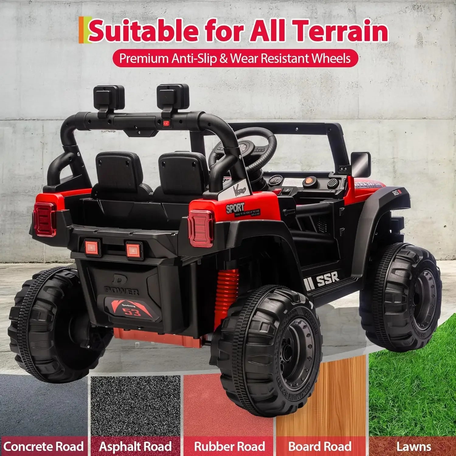12V Kids Ride On Car With Remote Control All Terrain - ToylandEU