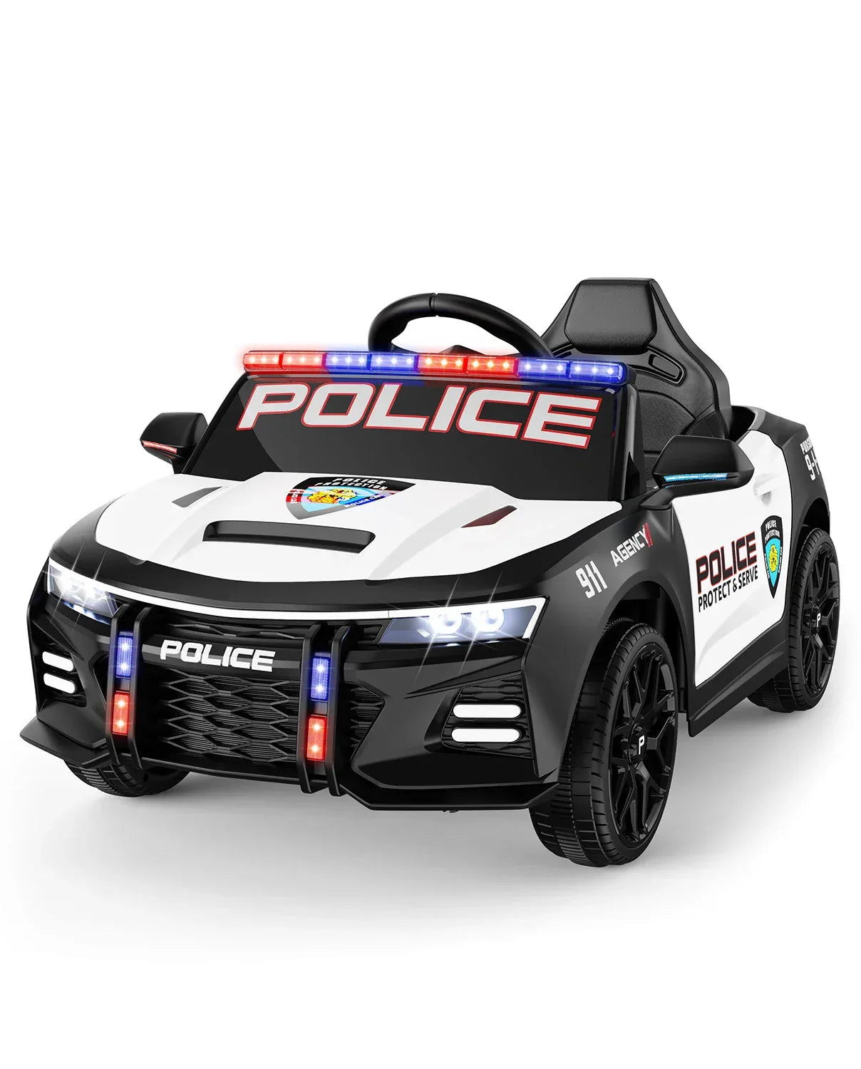 12V Kids Ride On Police Car With Remote LED Lights - ToylandEU