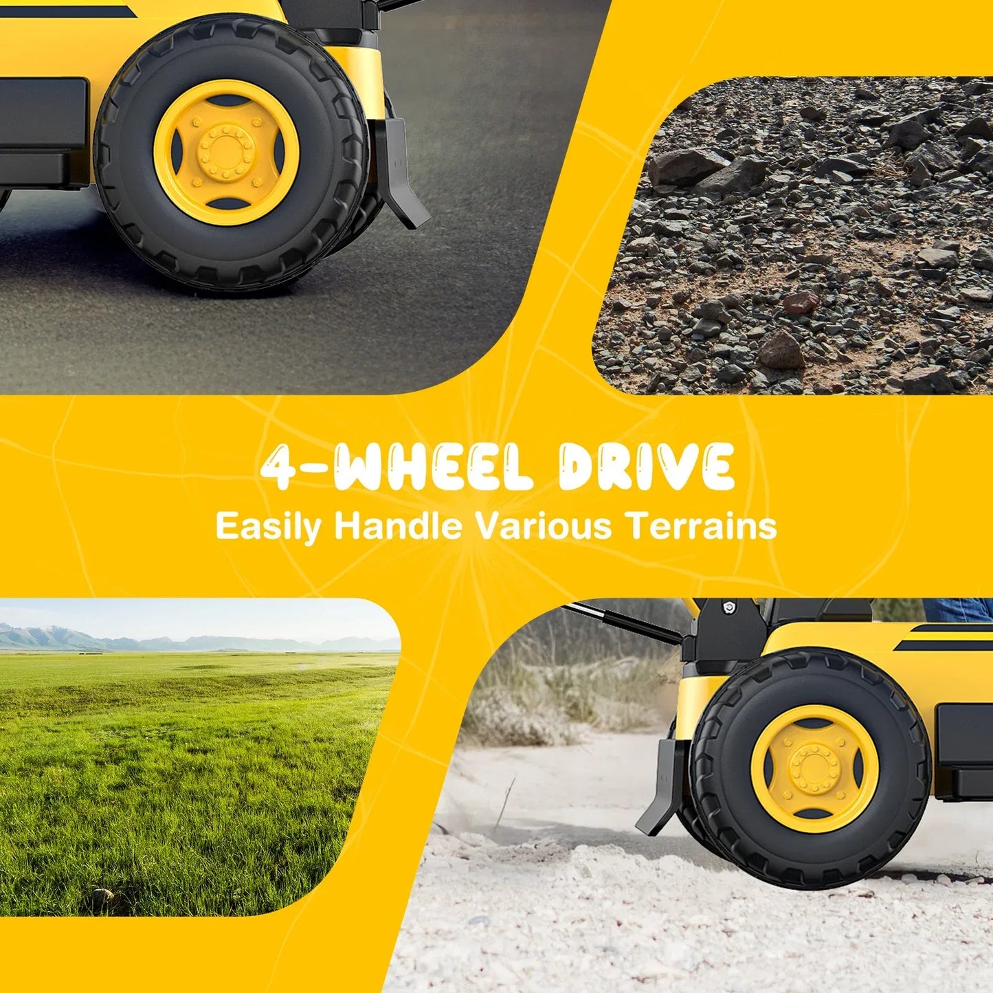 12V Ride On Excavator For Kids With Realistic Digging Arm - ToylandEU