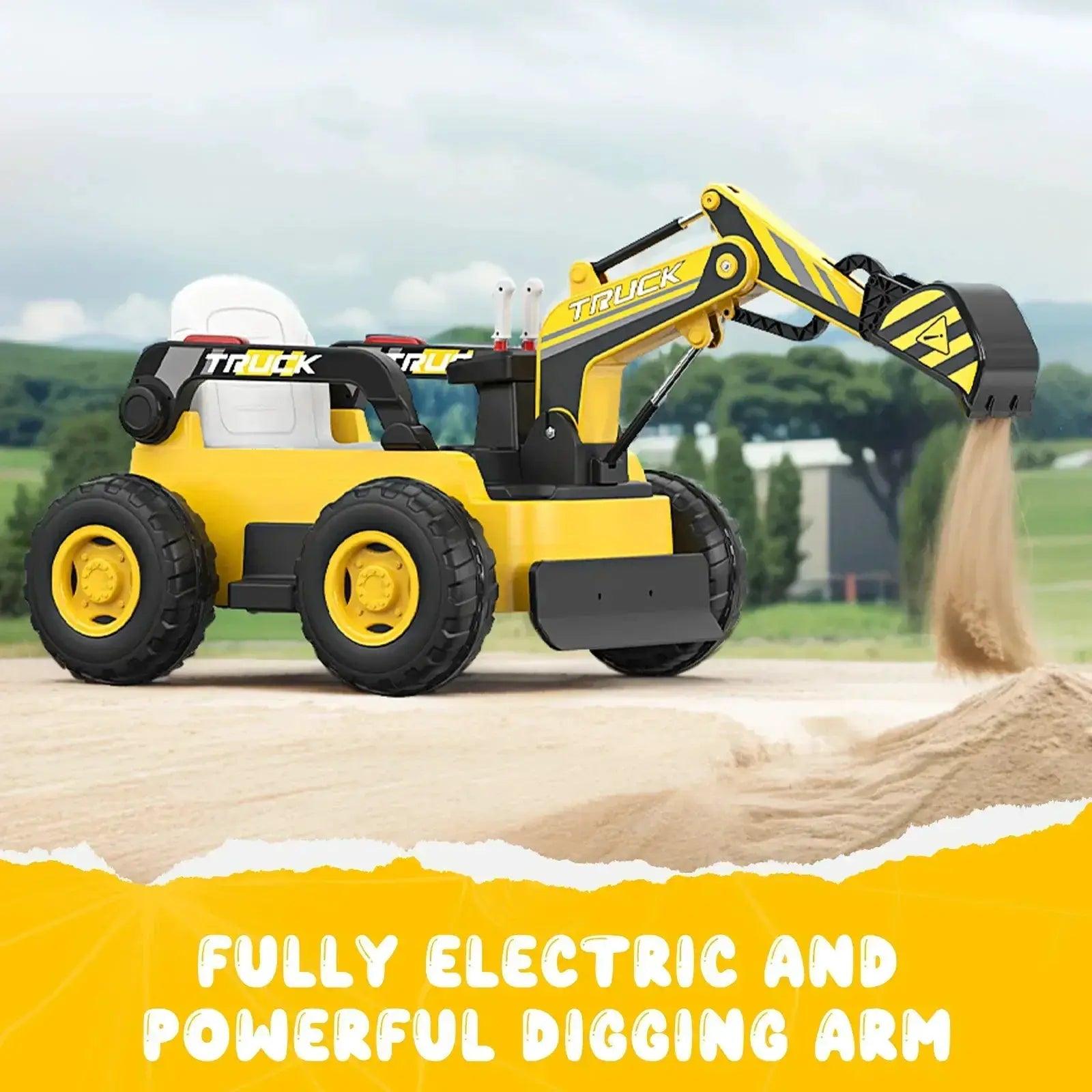  12V Ride On Excavator Kids With Realistic Digging Arm -  ToylandEU™