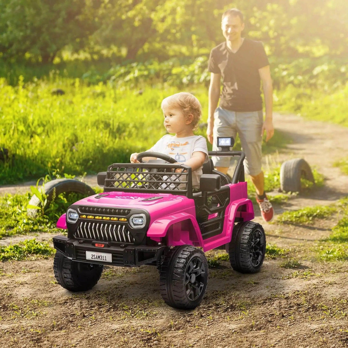  12V Ride on Truck W/ Spring Suspension, Remote, Pink Fun -  ToylandEU™
