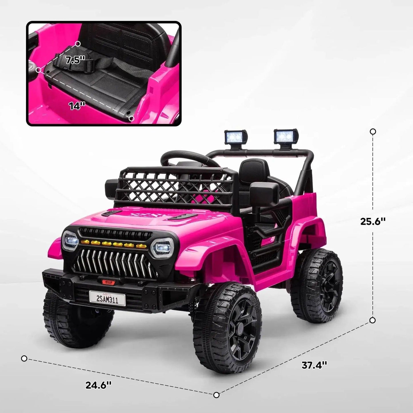  12V Ride on Truck W/ Spring Suspension, Remote, Pink Fun -  ToylandEU™