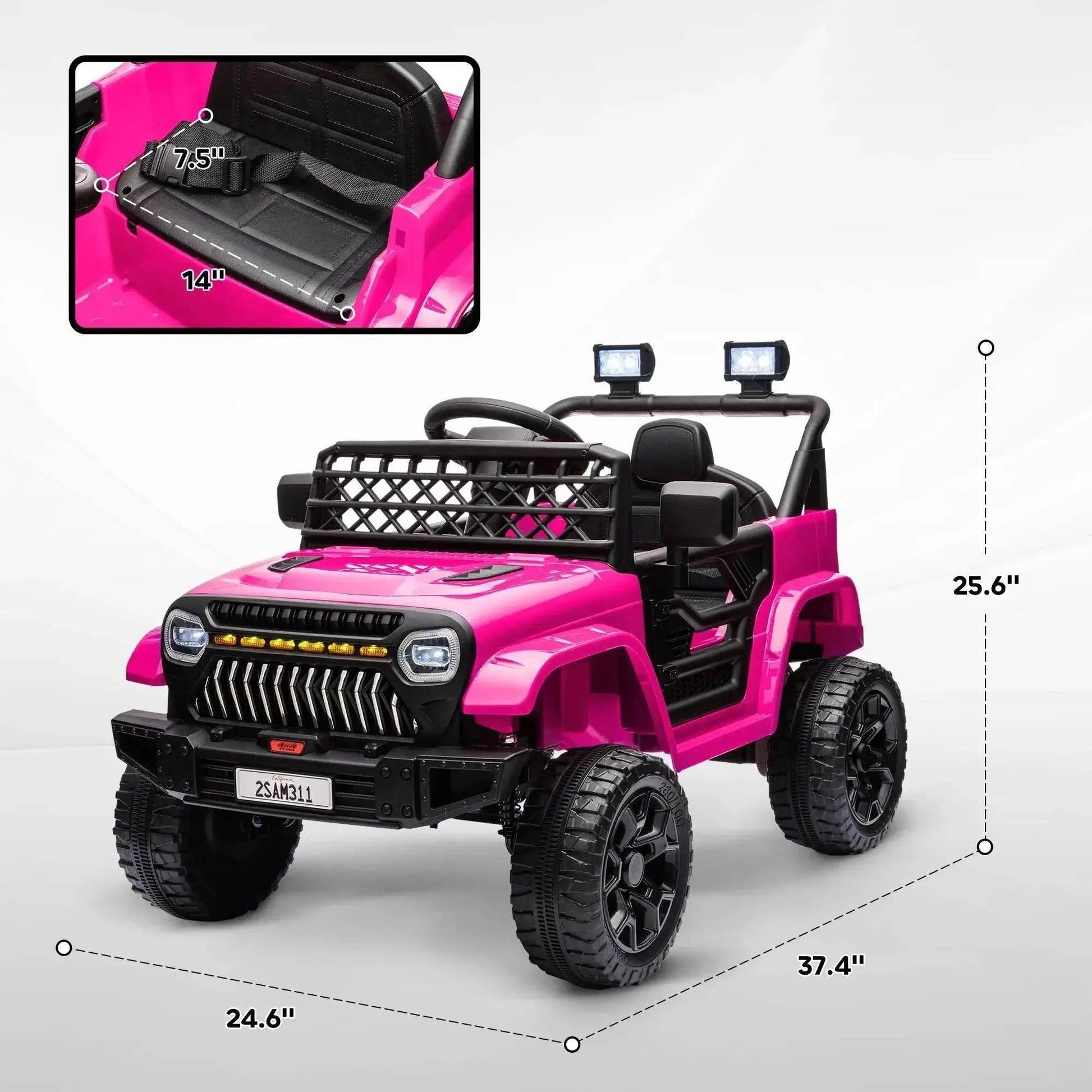  12V Ride on Truck W/ Spring Suspension, Remote, Pink Fun -  ToylandEU™