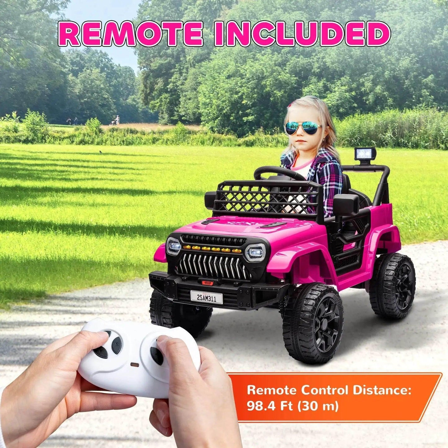  12V Ride on Truck W/ Spring Suspension, Remote, Pink Fun -  ToylandEU™