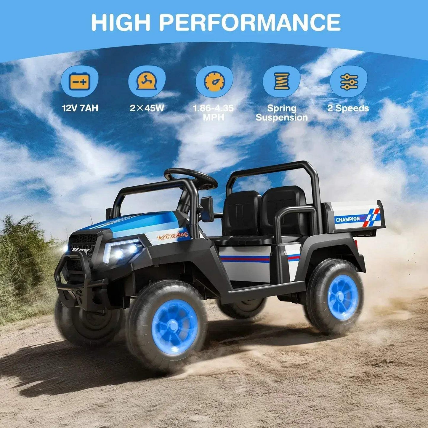  12V Two-Seat Ride On UTV With Remote And Suspension -  ToylandEU™