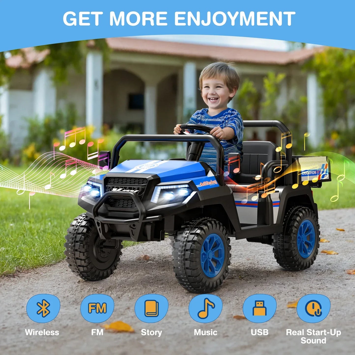 12V Two-Seat Ride On UTV With Remote Control And Suspension - ToylandEU
