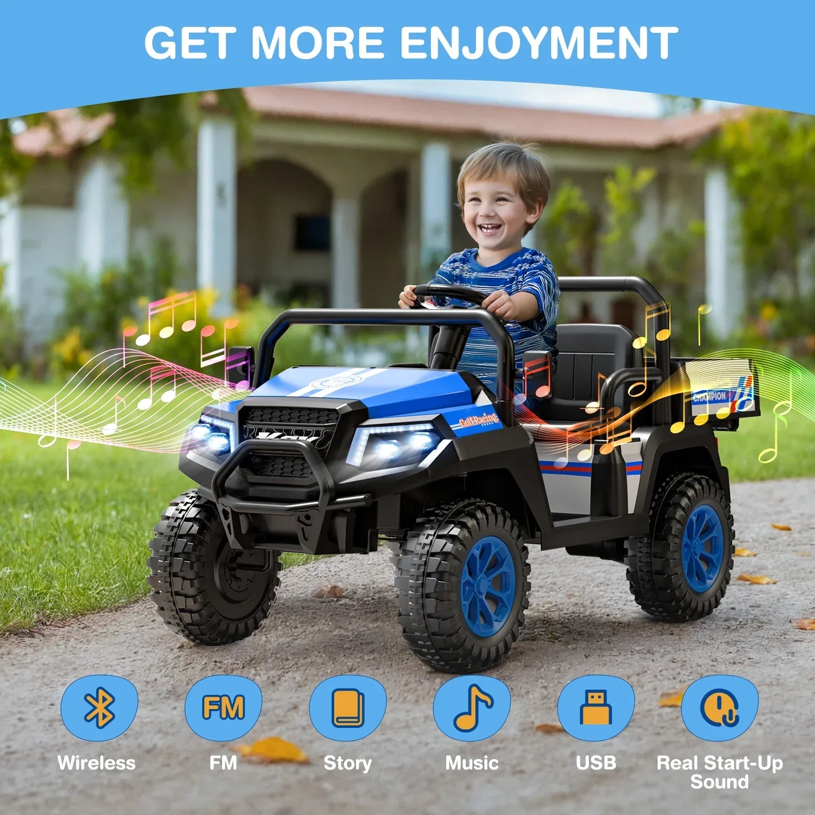 12V Two-Seat Ride On UTV With Remote Control And Suspension - ToylandEU