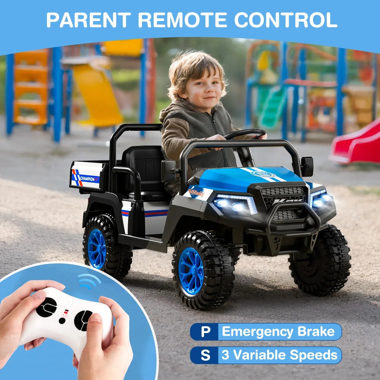 12V Two-Seat Ride On UTV With Remote Control And Suspension - ToylandEU